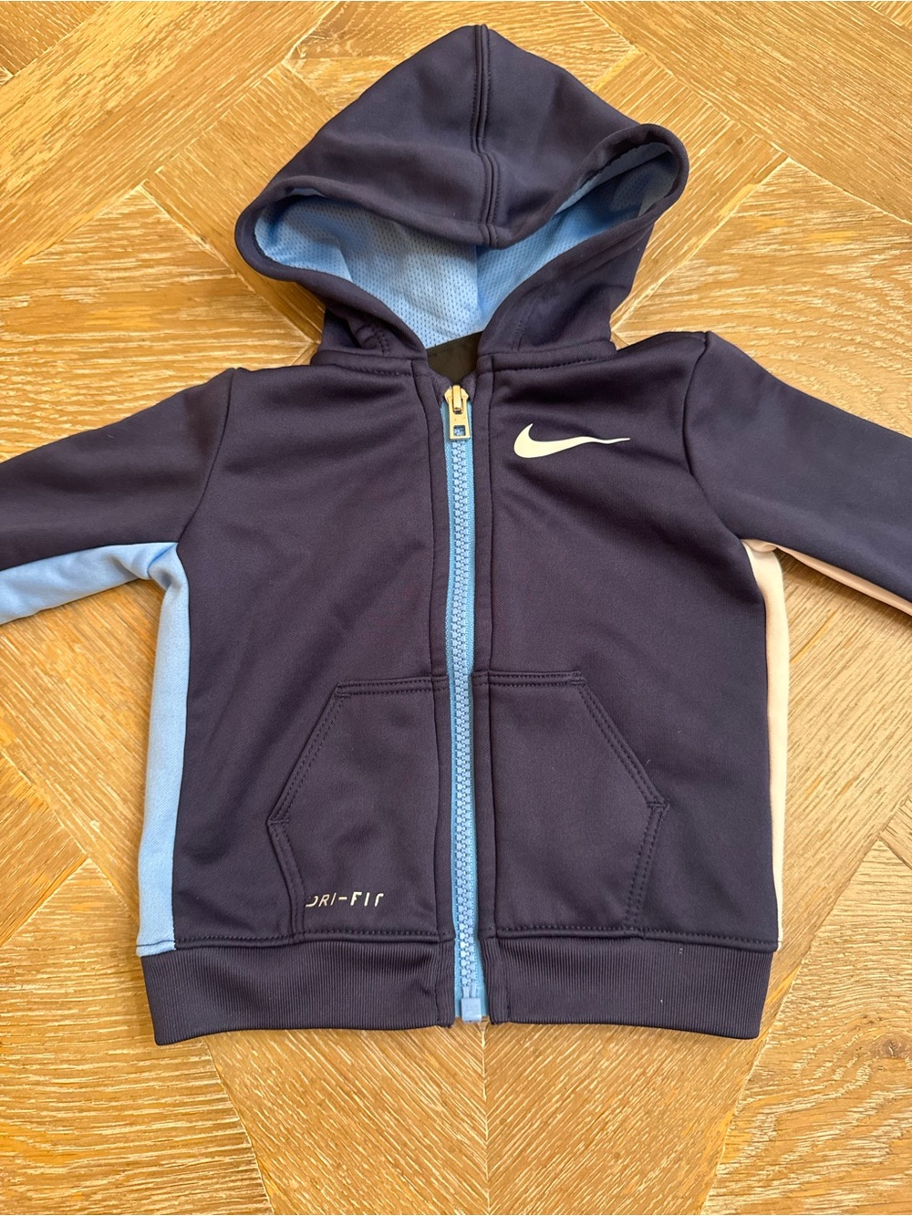Nike Dri-FIT Baby Full Zip Hooded Jacket Navy Blue 9M